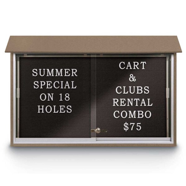 Outdoor Enclosed Combo Board, 72"x36", Bronze Frame/Blue & Cobalt